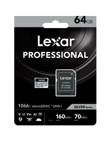 Lexar microSD Silver Series UHS-I 1066x 64GB V30